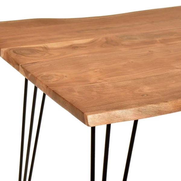 Mila Live Edge Dining Table (Natural, Black)