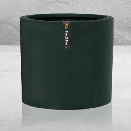 Freeport Park Stetson Cylinder Polystone Pot Planter - Size: 10x22 H x 10x22 W x 10x22 D, Black