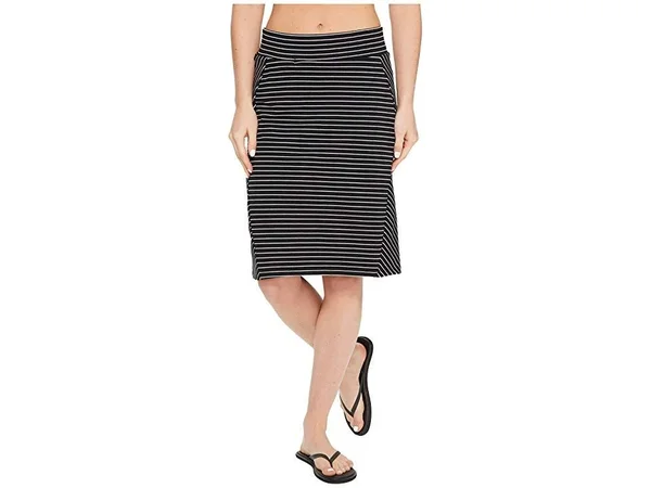 Toad & Co Women's Transita 21in Skirt - XL - Black Thin Stripe
