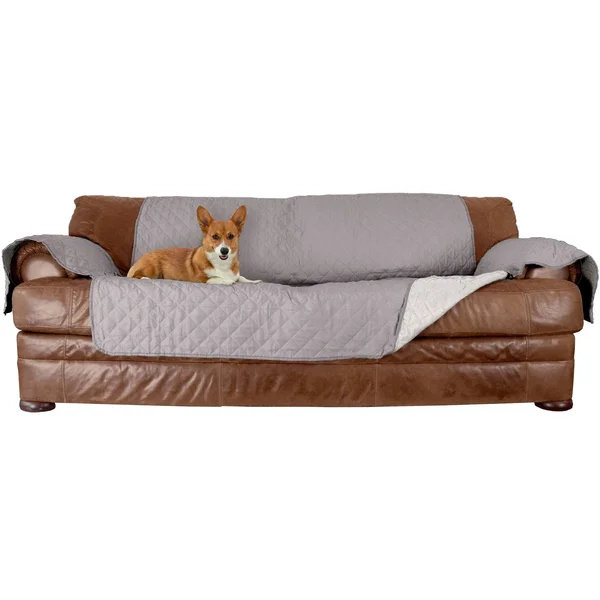 FurHaven Reversible Water-Resistant Furniture Protector Gray/Mist Sofa, 117" x 70"