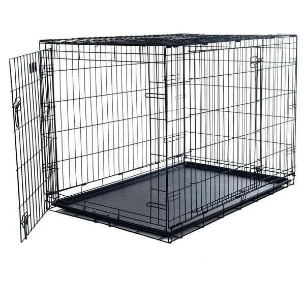 Petmaker 2 Door Foldable Dog Crate Cage - Black