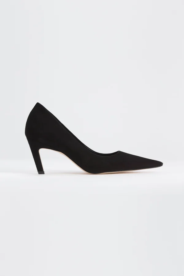 Good American Women's Icon Pump 75 in Suede Black - Extended Width/Extra Wide Size 7.5