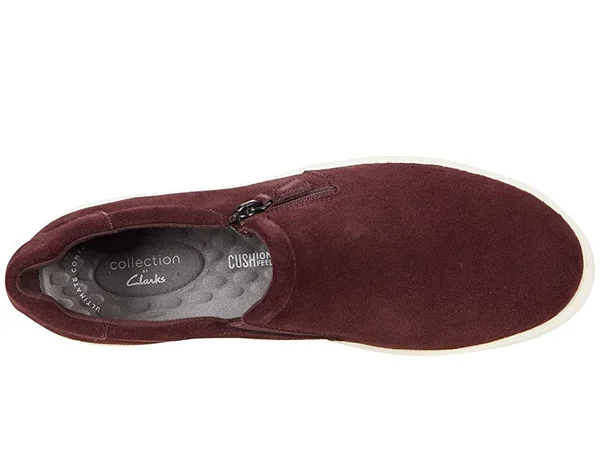 Clarks Layton Step Women's Shoes Burgundy Suede : 9.5 D - Wide