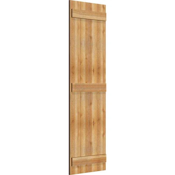 Ekena Millwork RBJ06S21X070RWR 21 1/2x22W x 70x22H TimberCraft Four 5 3/8x22 Boards Joined Board-n-Batten Shutters - Rough Sawn W