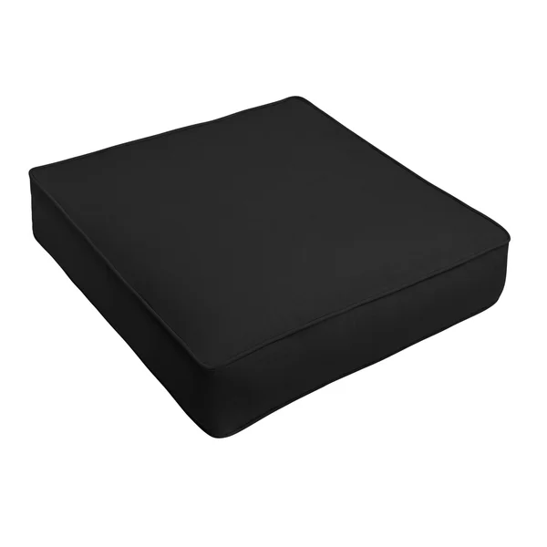 Humble and Haute Sunbrella Canvas Black Corded Indoor/ Outdoor Deep Seating Chair CUSHION - Size: 22.5 in W x 22.5 in D