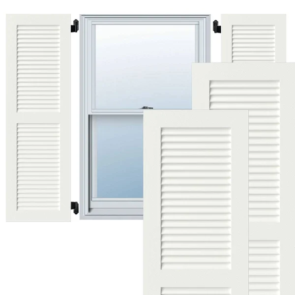 Ekena Millwork CWL18X076UNC 18x22W x 76x22H Exterior Composite Louvered Shutters (Per Pair) - Unfinished