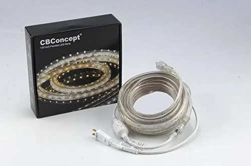 Cbconcept UL Listed - 164 Feet, 18000 Lumen, 4000K Soft White, Dimmable, 120V AC Flexible Flat LED Strip Rope Light, 3000 Units 3