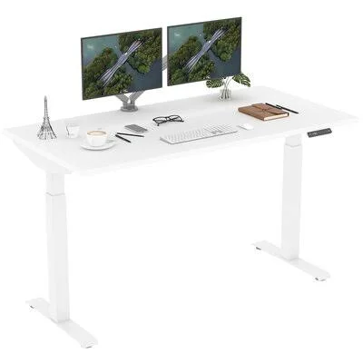Jordin Height Adjustable Standing Gaming Desk Inbox Zero Size: 28x22 H x 60x22 W x 30x22 D, Color (Top/Frame): White/White