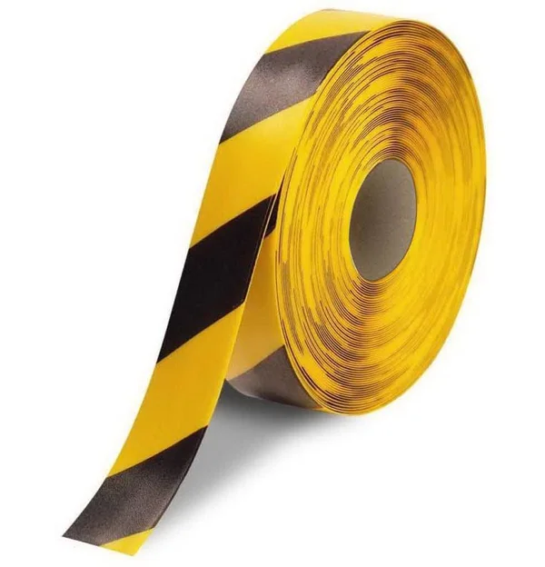 Mighty Line Industrial Floor Marking Tape - Yellow/Black, 2inch x 100ft Roll
