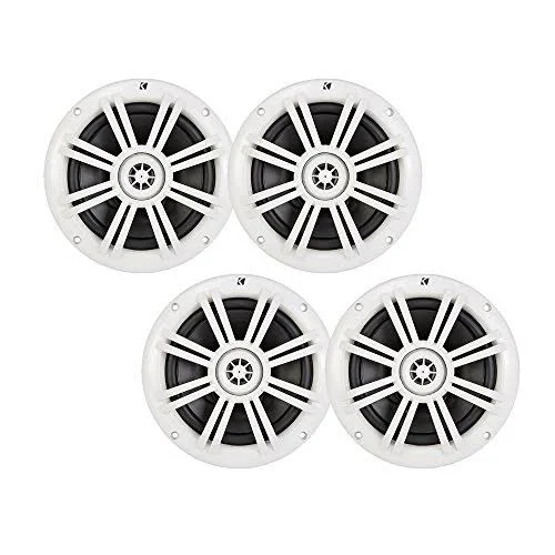 Kicker 6.5 inch Marine Speakers (Qty 4) 2 Pair of OEM Replacement Speakers, White