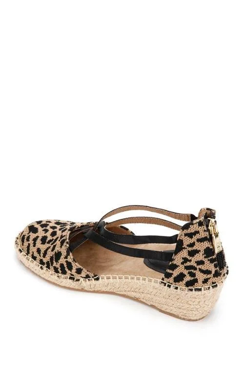 Kenneth Cole Reaction Women's Clo Elastic Espadrille Wedge Sandals - Natural - Black