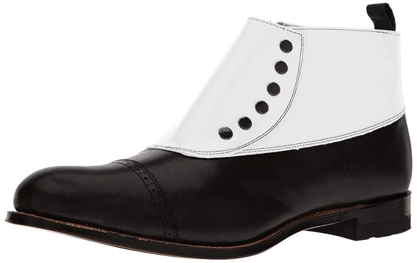 Men's Stacy Adams Madison Cap Toe Boot - Black/White - Size 9