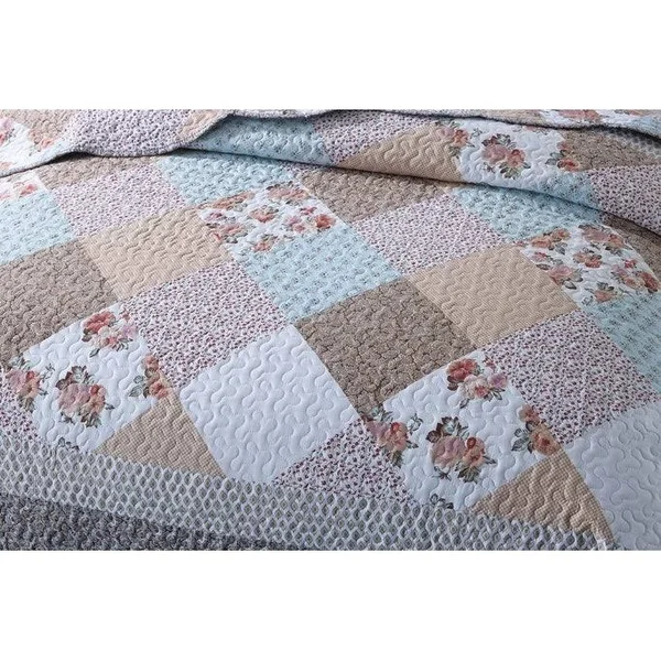 MarCielo 3 Piece Printed Quilt Set Lightweight Bedspread Set B75 Queen