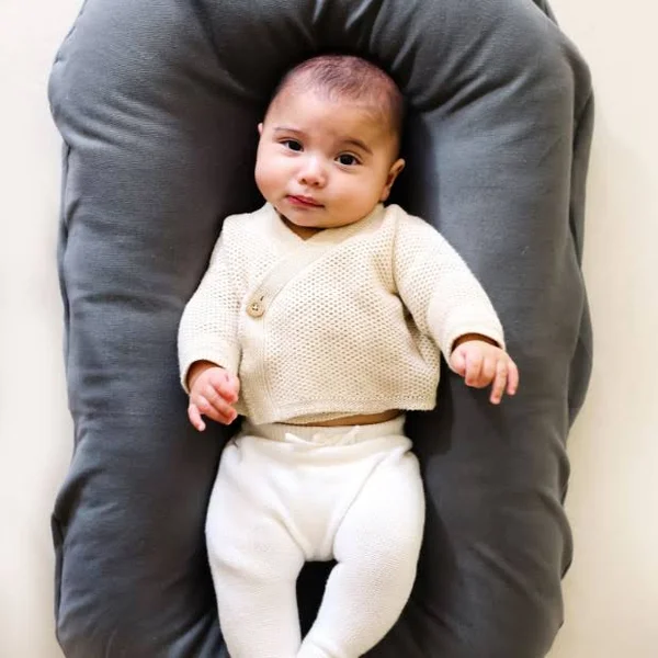 Snuggle Me Assembled Lounger in Sparrow, 100% Organic Cotton