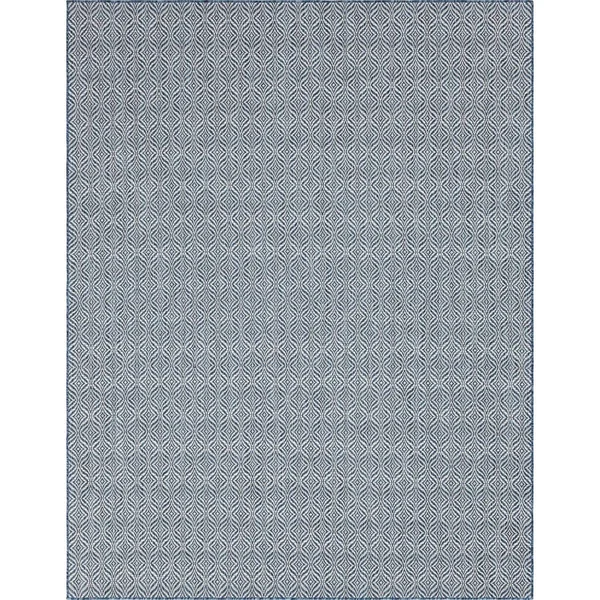 Unique Loom Deco Trellis Indoor Outdoor Rug, Blue, 9x12 ft
