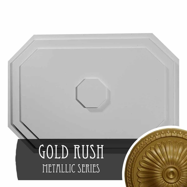 25 1/4x22W x 17 1/4x22H x 1 3/4x22P Felix Ceiling Medallion - Hand-Painted Gold