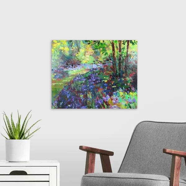 Path Through The Bluebells - Canvas Wall Art, 20x16, Great Big Canvas