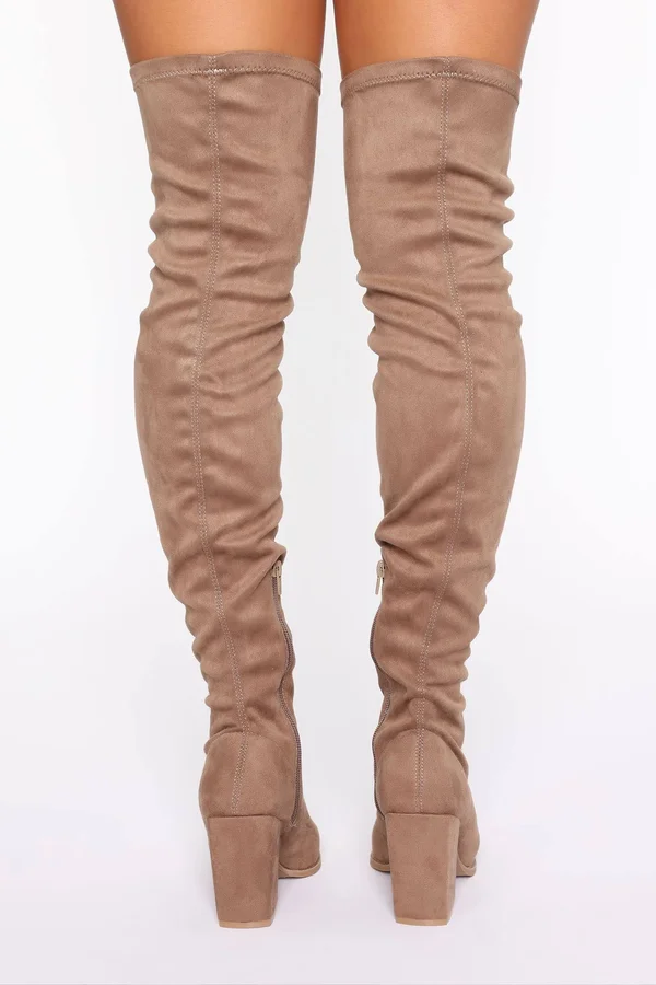 Womens You Made Your Choice Boots in Taupe Size 7.5 by Fashion Nova