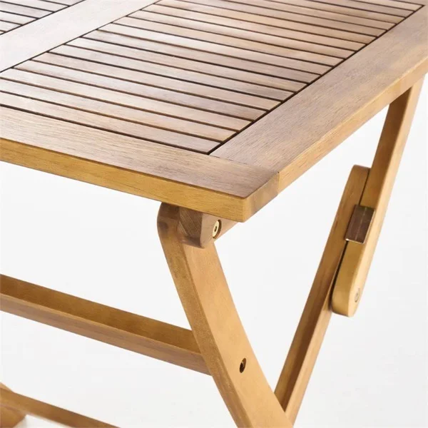 Noble House Positano 3 Piece Outdoor Acacia Wood Bistro Set in Natural