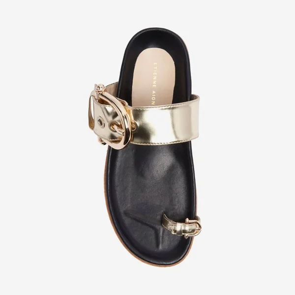 Women's Etienne Aigner Ameline Slide Sandal, Size 6.5 M - Metallic