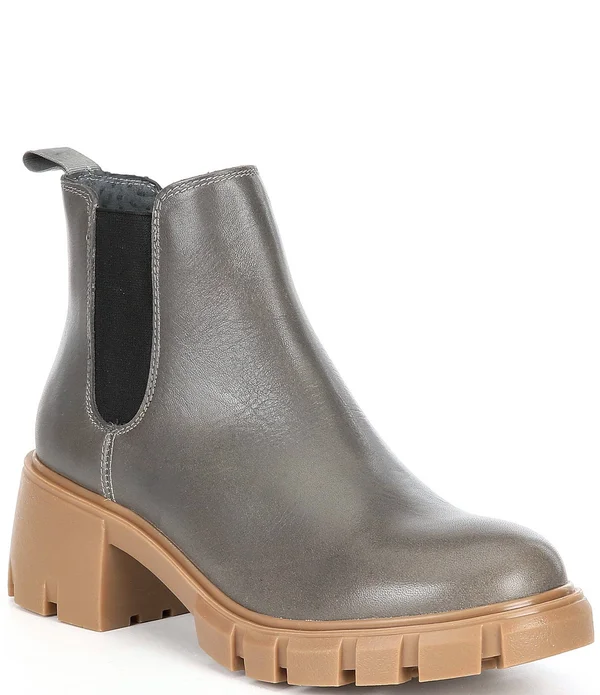 Steve Madden Howler Lugged Block Heel Chelsea Booties - 5.5M