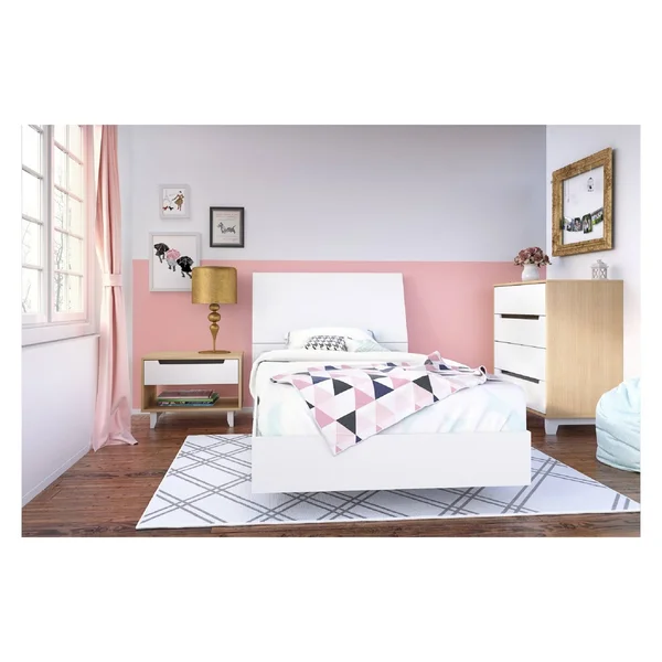 Nexera Twin Size Platform Bed Bundle 400722 White