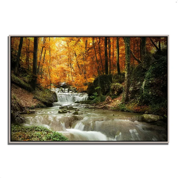 Autumn Stream - 47x22 x 32x22 Fine Art Giclee Print on Gallery Wrap