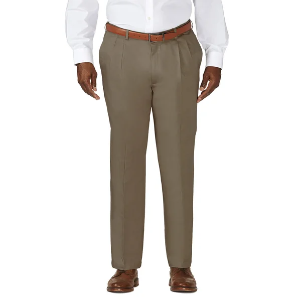 Haggar Men's Big & Tall Work to Weekend Khaki Pleat Pant Classic Fit 41714957524