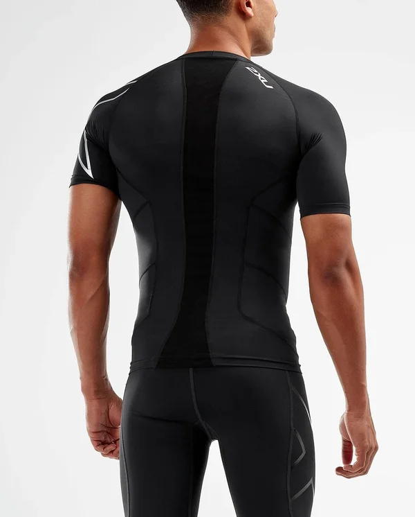 2XU Compression Short Sleeve Men's Top - Black Silver
