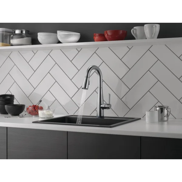 Delta 9913T-AR-DST Essa Single Handle Pull-Down Bar & Prep Faucet with Touch2O Technology - Arctic Stainless