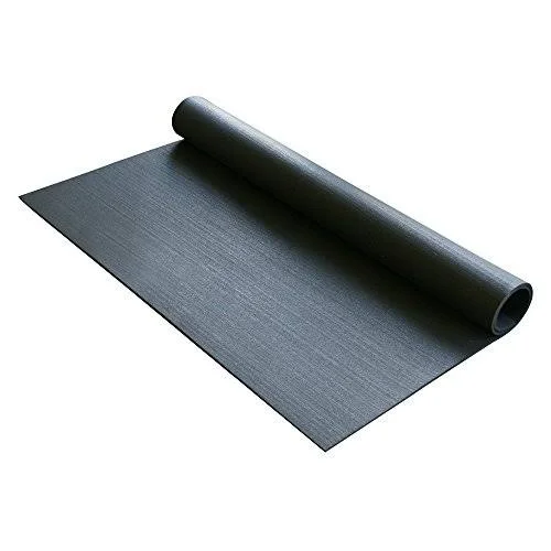 Rubber Cal Elliptical Mat Heavy-Duty Rubber Mat - Black, 3/16-Inch x 4ft x 6.5ft