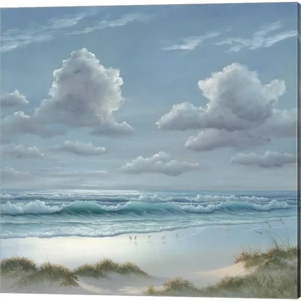 Great Art Now Shoreline by Georgia Janisse 3 Piece Canvas Art Set Each 14W x 14H - Size: 14 x 14, Blue