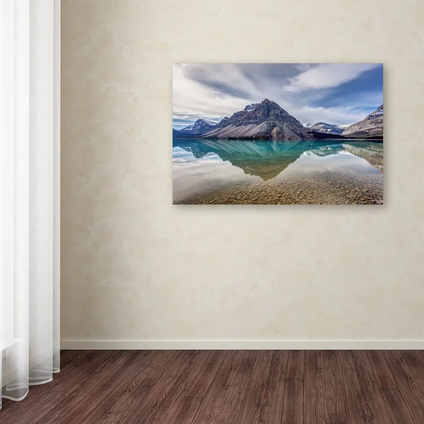 Trademark Fine Art Bow Lake Blue by Pierre Leclerc Photographic Print on Wrapped Canvas - Size: 22x22 H x 32x22 W x 2x22 D