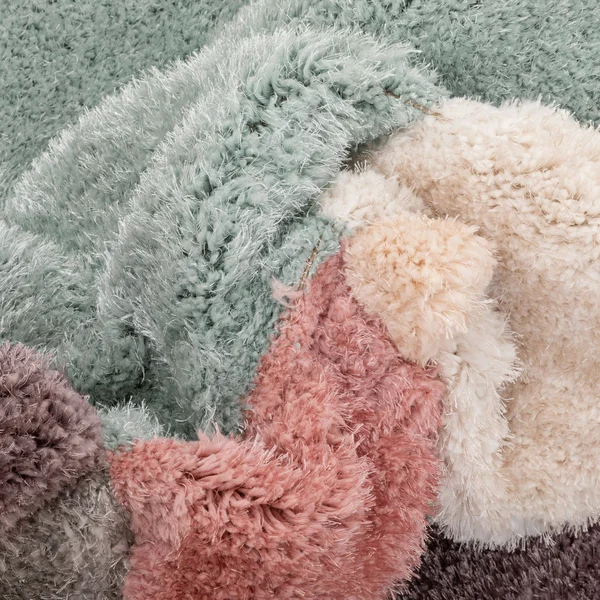 Well Woven Pablo GIA Modern Geometric Shag Lavendar Light Blue 3D Textured Thick & Soft Shag 5&3 inch x 7&7 inch Area Rug