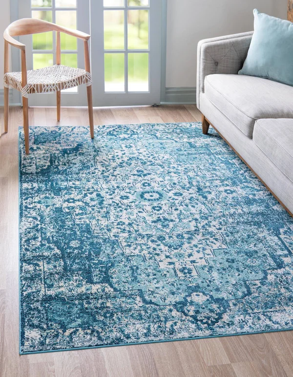 Amulet Navy Blue Vintage 4x6 Area Rug