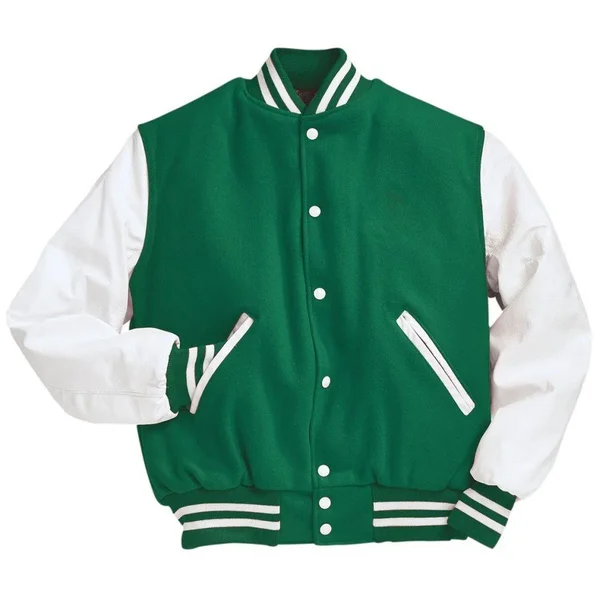 Holloway 224183 Varsity Jacket, Black-Black-White