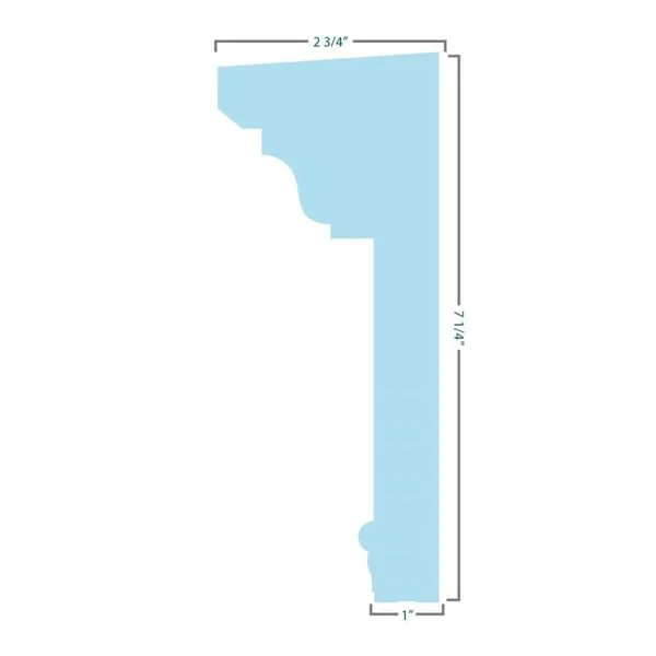 Ekena Millwork CRH07X79 79x22 Bottom Width x 82 7/8x22 Top Width x 7 1/4x22H x 1x22P Traditional Crosshead with Trim