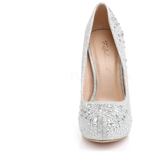 Fabulicious DEST06R_SGFA-7 1 in. Hidden Platform Pump Shoe, Silver, Size 7