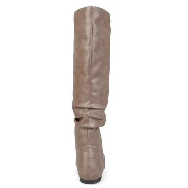 Women's Journee Collection Jayne Wide Calf Boot - Taupe - Size 8