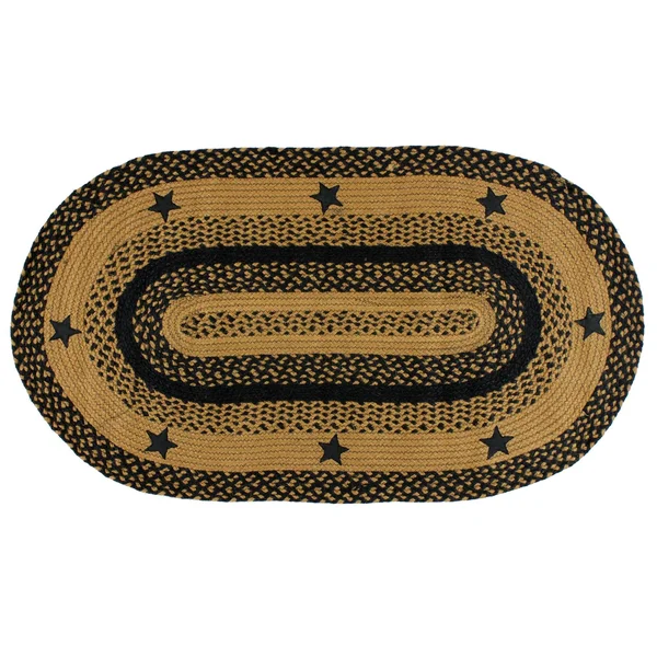 Black Star Oval Rug - 3& x 5&