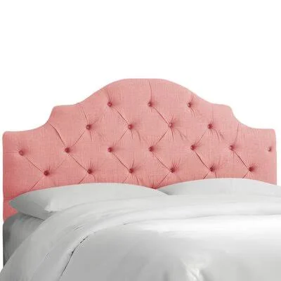 Tufted Notched Upholstered Panel Headboard Wayfair Custom Upholstery Size: King, Upholstery: Linen Petal
