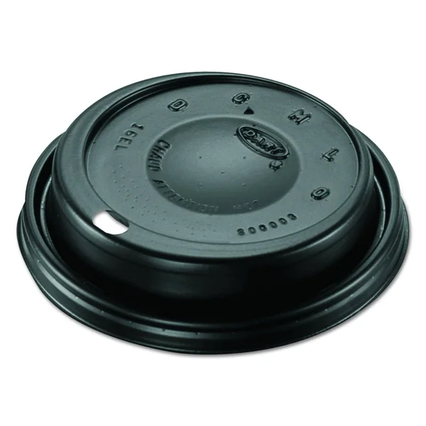 Dart Cappuccino Dome Sipper Lids, Black, Plastic