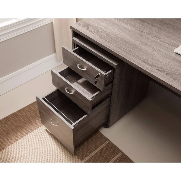 Wide Storage Mobile File Cabinet Brown