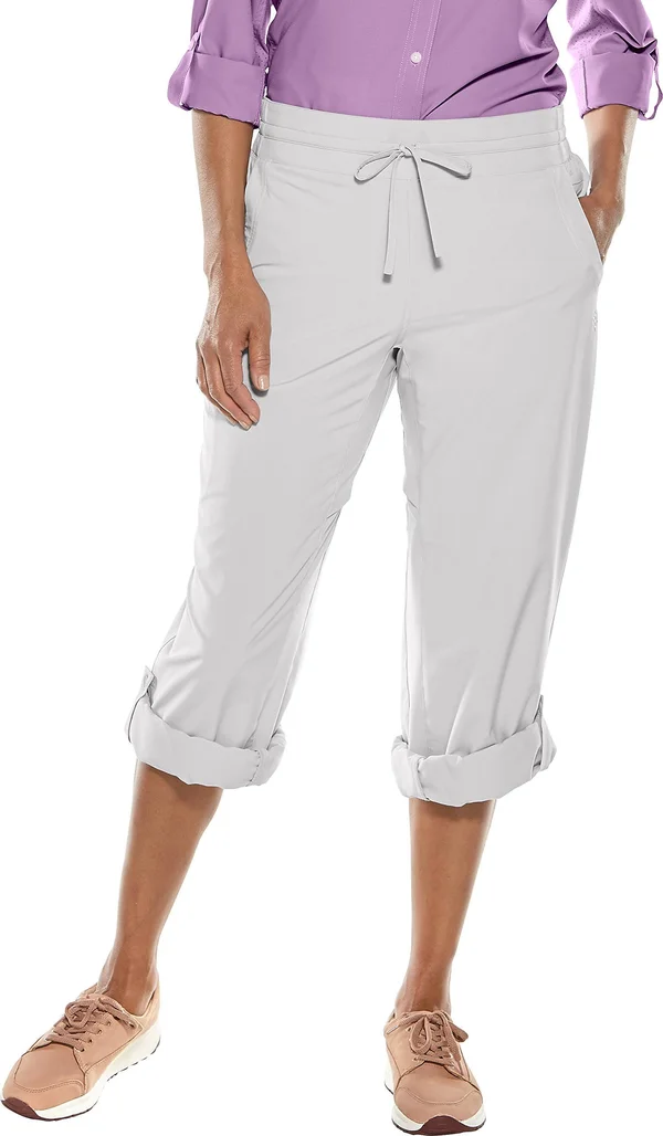 Coolibar Women's Canyon Roll Up Pants - Sun Protective Clothing For Women, Grey, Medium