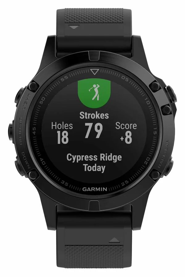 Garmin fenix 5 Sapphire Multisport GPS Watch - 1.2x22 Display - Black with Black Band
