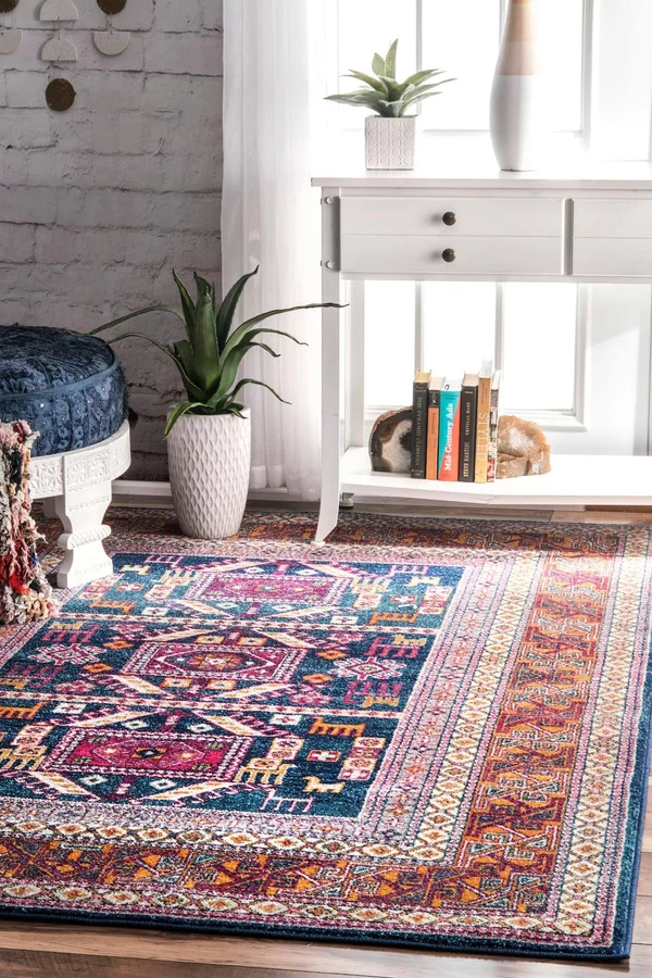 nuLOOM Marisela Tribal Area Rug, 9& 10x22 x 14&, Navy