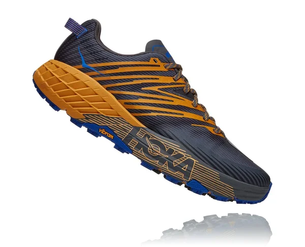 Hoka Men's Speedgoat 4 Castlerock/Golden Yellow, 15