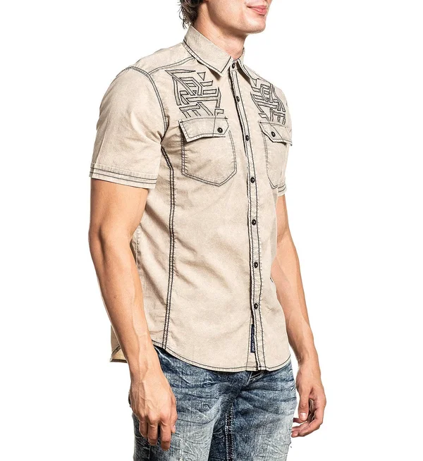 American Fighter Binary Stretch Shirt - Cream XX-Large - Men's