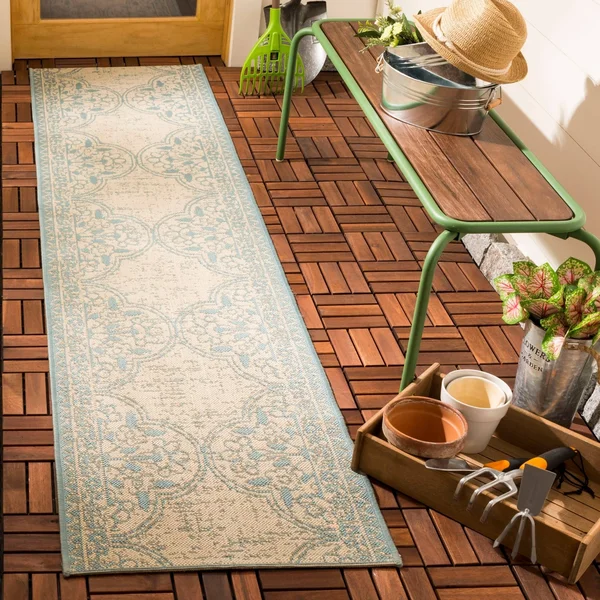 Safavieh Clearance Beach House BHS174K Indoor/Outdoor 6&7x22 x 6&7x22 Round Area Rug