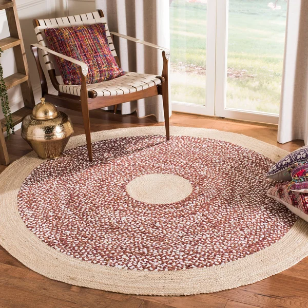 Safavieh Cape Cod 210 Area Rug - Rust, Natural, 4& x 4& Round